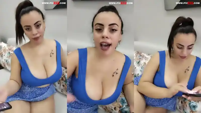Asil hatun mavi elbisesiyle göğüslerini sergiliyor – Sansürsüz türbanlı porn