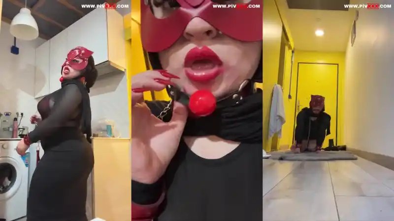 Hazal kılınç kelepçeli kedi maskesiyle yerde sürünüp götünü açıyor – Sansürsüz türbanlı pornosu
