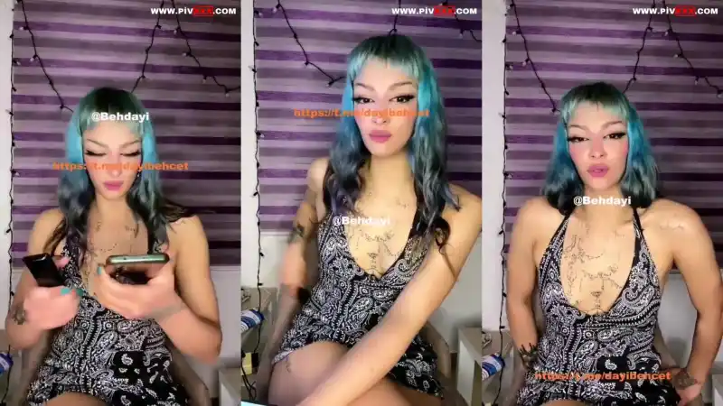 İremsu tango mavi saçlarıyla webcamde – Sansürsüz türbanlı ifşa twitter