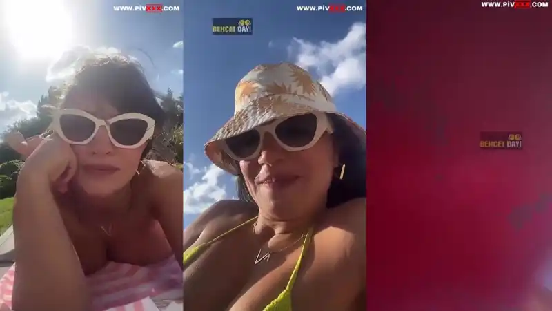Serpil cansız havuz kenarında bikinisini çıkarıp azdırıcı pozlar veriyor : türbanlı ifşa (Sansürsüz)