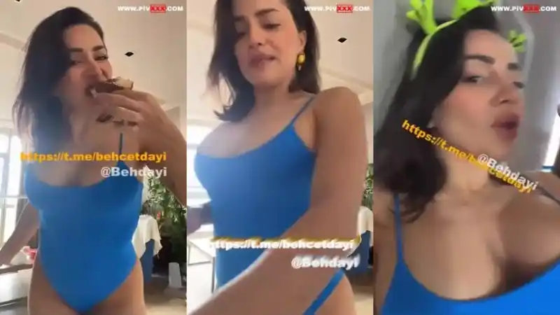 Serpil cansız mavi bodysuitte kek yiyip içki içerek şov yapıyor – Bedava türbanlı pornosu
