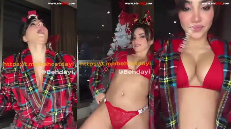 Serpil cansız noel gecesi kırmızı tangasıyla şov yapıyor – türbanlı sex twitter (HD)