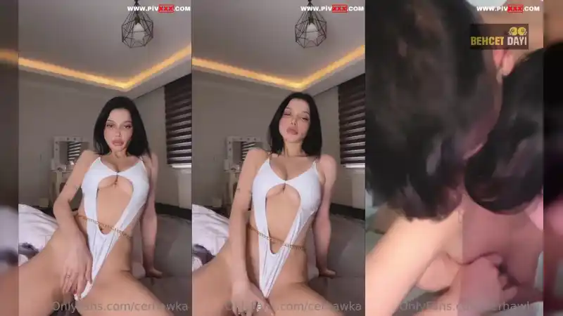 türbanlı ifşa: Cerhawka beyaz bodysuit [Türkçe Altyazılı]