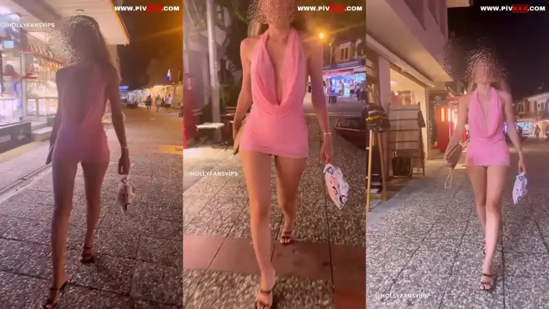 türbanlı ifşa: Heraandposeidon pembe mini elbisesiyle sokakta götünü göstererek yürüyor [Full İzle]
