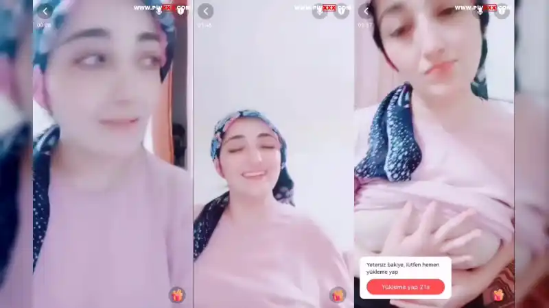 Türbanlı köylü kızı, sevgilisine görüntülü olarak memlerini gösteriyor – türk porno (Sansürsüz)
