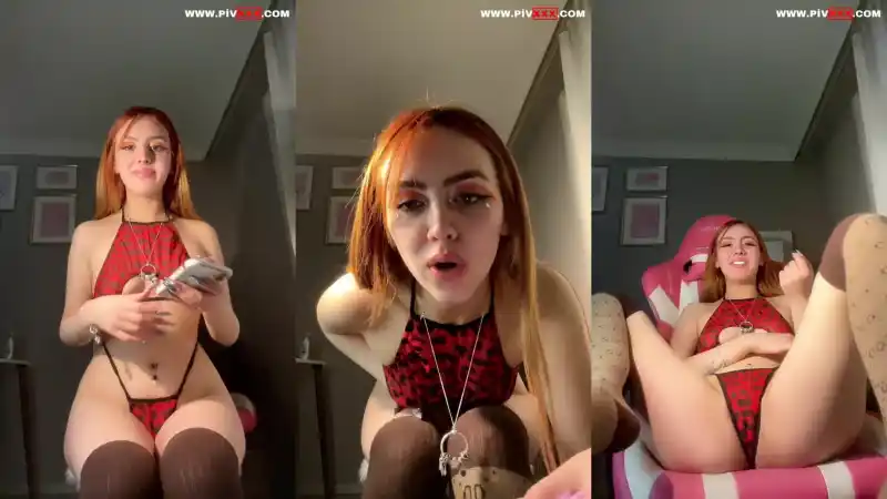 türbanlı: Semfunny kırmızı iç çamaşırıyla webcamde azgın pozlar veriyor [Sansürsüz]