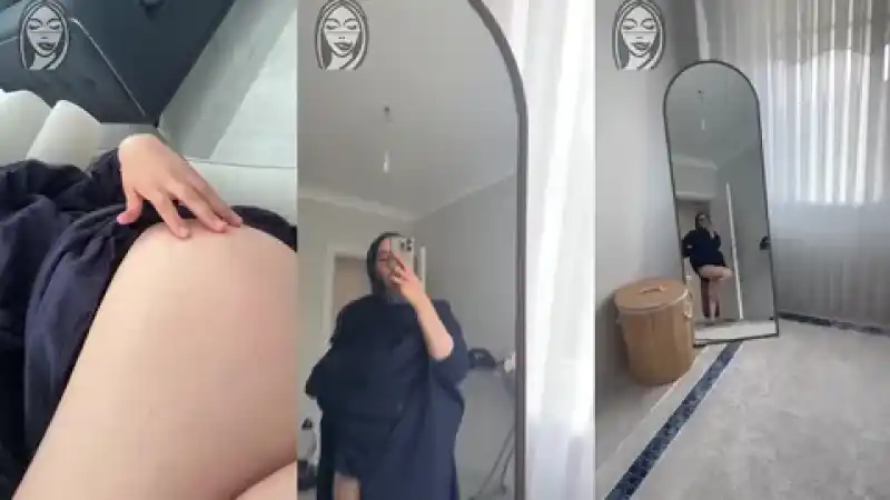 türbanlı sex: Evli türbanlı eteğini kaldırıp bacaklarını sergiliyor Türbanlı seks [Sansürsüz]