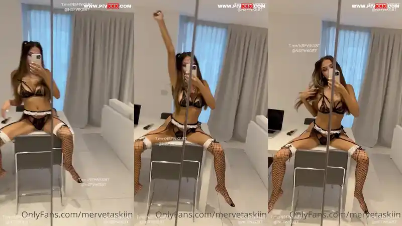 türbanlı sex: Merve taşkın onlyfans fileli çorapları dantelli i̇ç çamaşırıyla ayna karşısında azdırıyor [Full İzle]