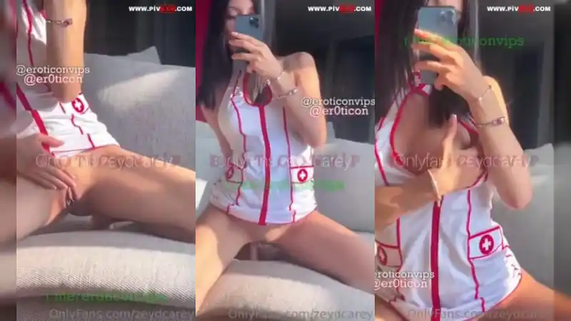 Zeydcarey alya vural hemşire kostümüyle amını dildoyla doldurup selfie çekiyor – Türkçe Altyazılı türbanlı pornosu